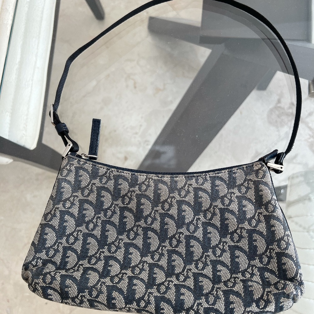 Rare Vintage Dior blue monogram pochette bag